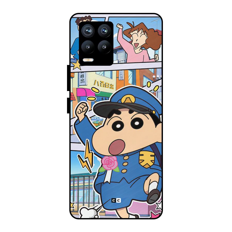 Officer Shinchan Metal Back Case for Realme 8