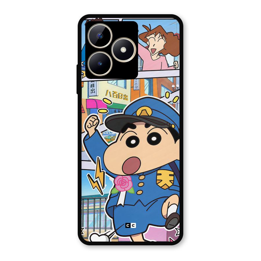 Officer Shinchan Metal Back Case for Realme C53