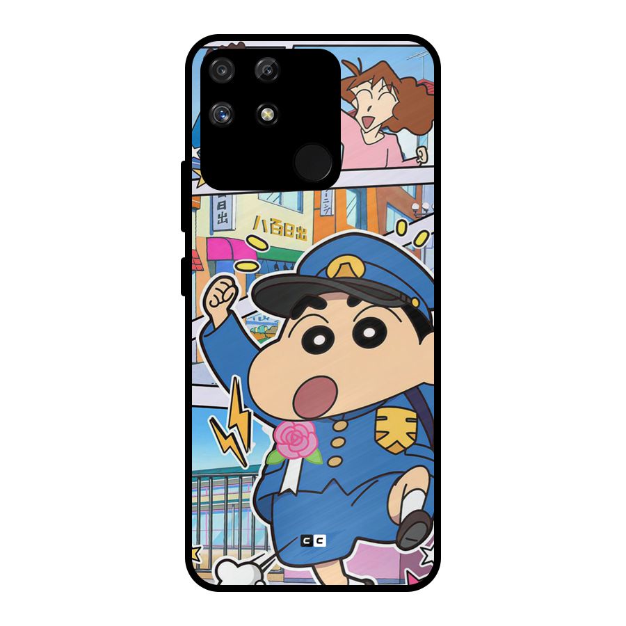 Officer Shinchan Metal Back Case for Realme Narzo 50A