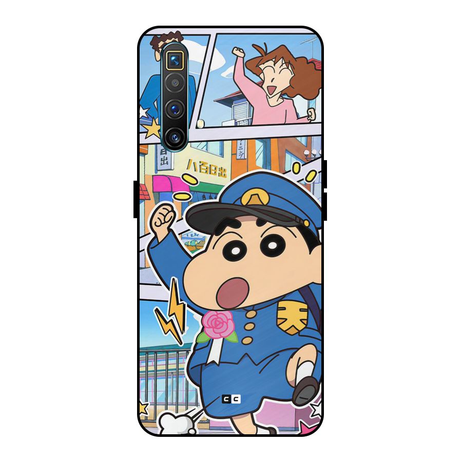 Officer Shinchan Metal Back Case for Realme X3