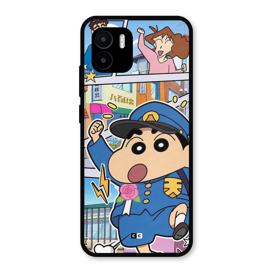 Officer Shinchan Metal Back Case for Redmi A1