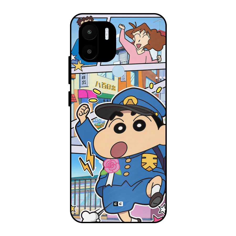 Officer Shinchan Metal Back Case for Redmi A1 Plus