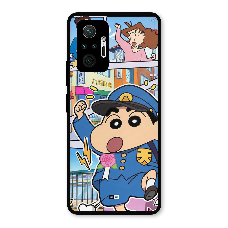 Officer Shinchan Metal Back Case for Redmi Note 10 Pro Max