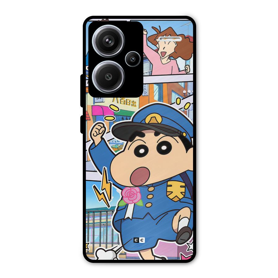 Officer Shinchan Metal Back Case for Redmi Note 13 Pro Plus