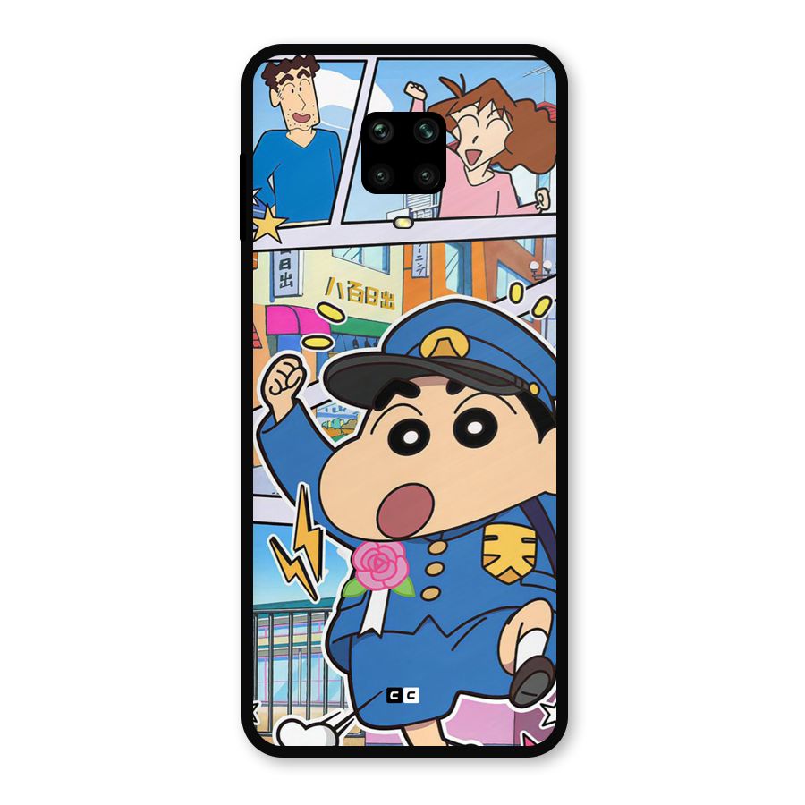 Officer Shinchan Metal Back Case for Redmi Note 9 Pro Max