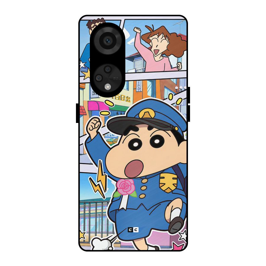 Officer Shinchan Metal Back Case for Reno8 T 5G