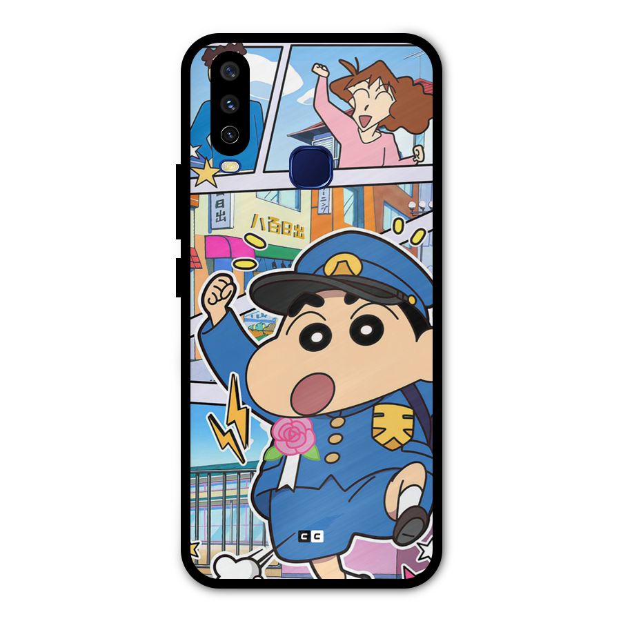Officer Shinchan Metal Back Case for Vivo U10