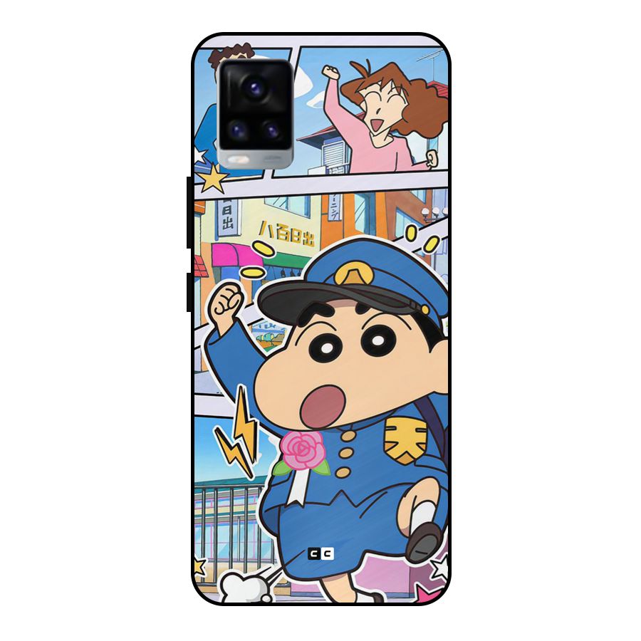 Officer Shinchan Metal Back Case for Vivo V20