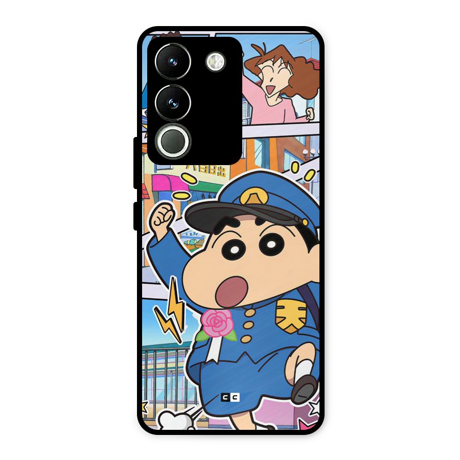 Officer Shinchan Metal Back Case for Vivo Y200
