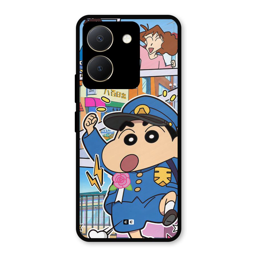 Officer Shinchan Metal Back Case for Vivo Y36