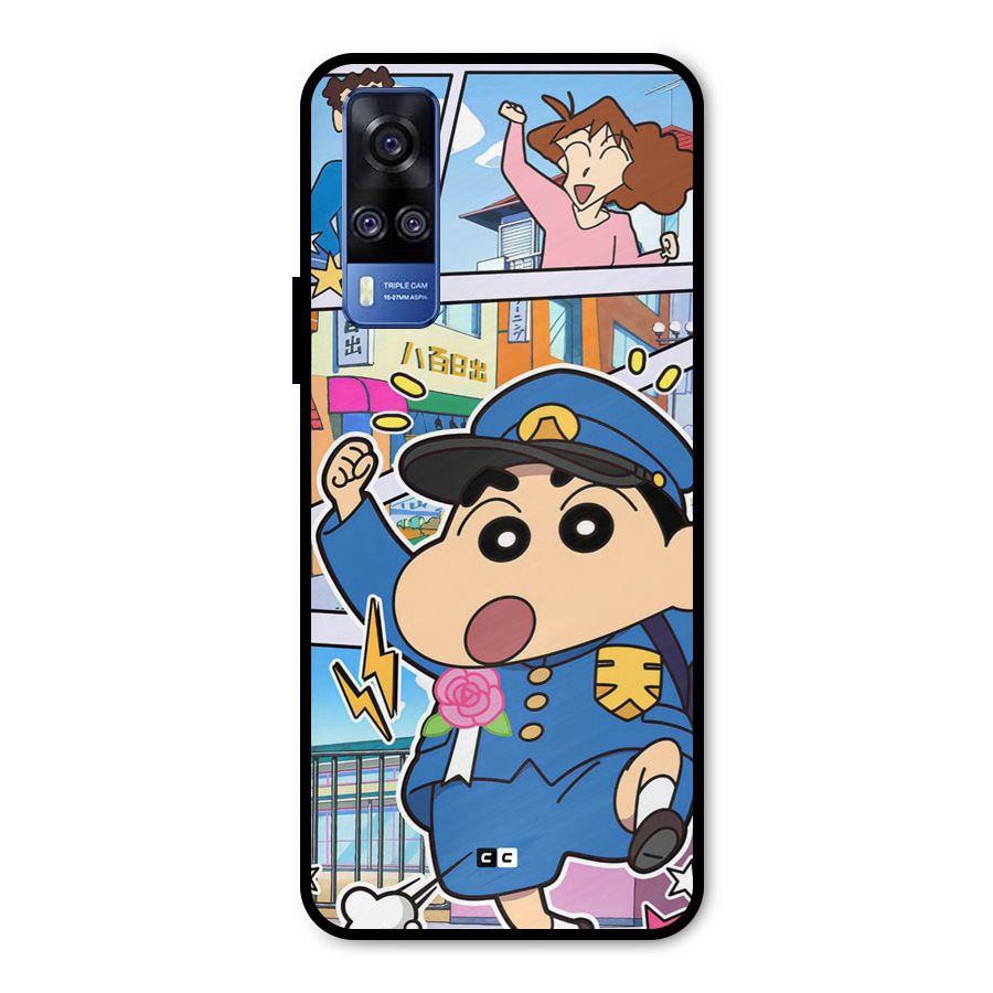 Officer Shinchan Metal Back Case for Vivo Y51A