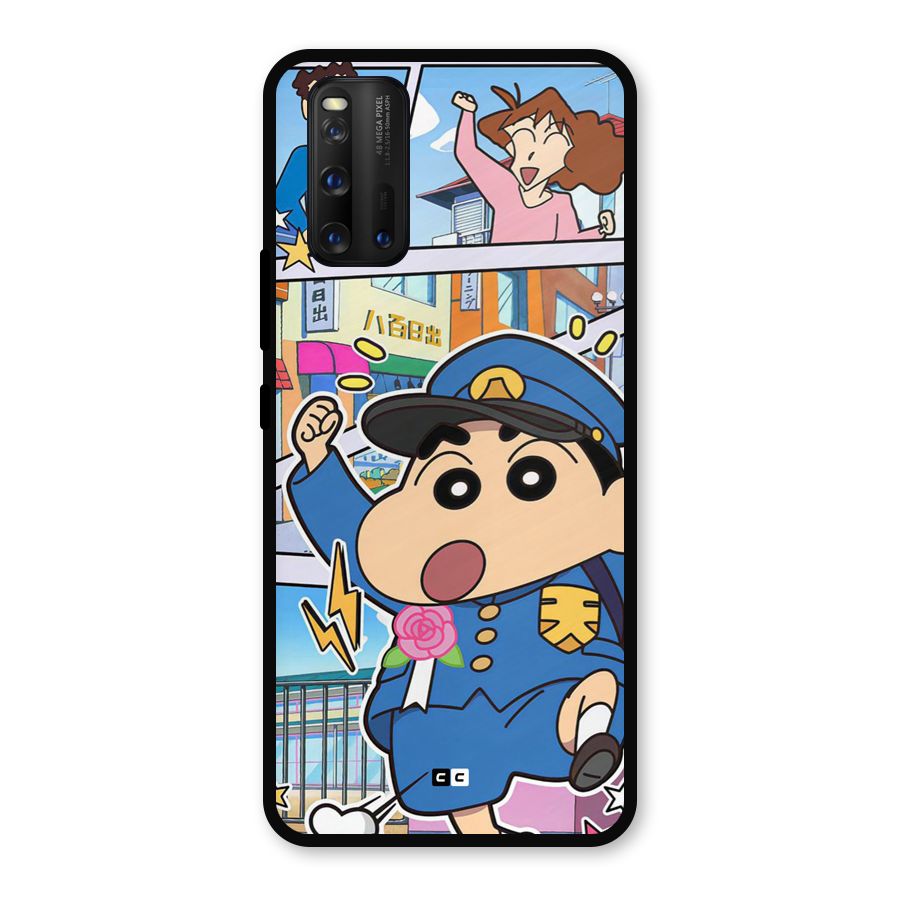 Officer Shinchan Metal Back Case for iQOO 3