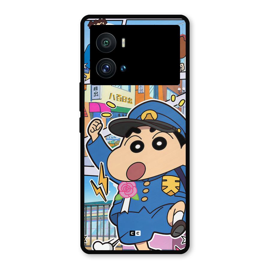 Officer Shinchan Metal Back Case for iQOO 9 Pro