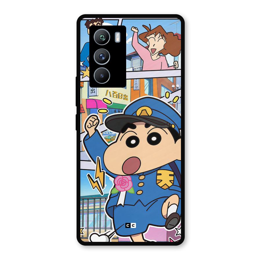 Officer Shinchan Metal Back Case for iQOO 9 SE
