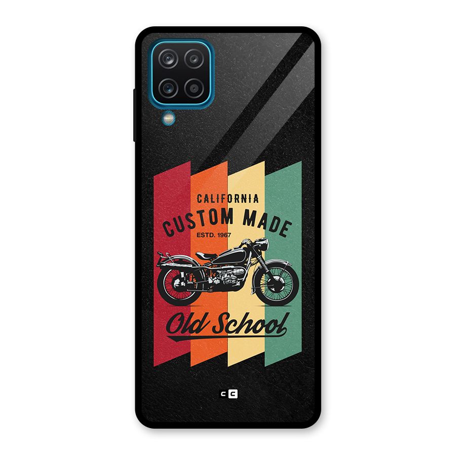Old School Bike Glass Back Case for Galaxy A12