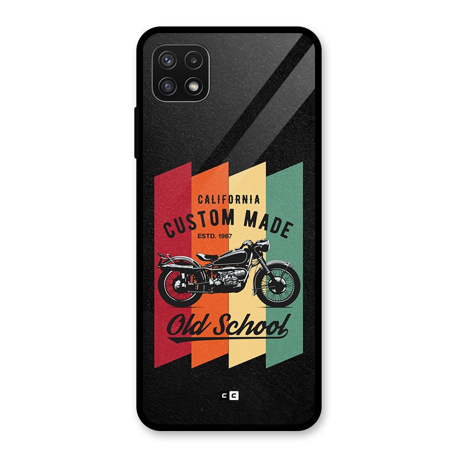 Old School Bike Glass Back Case for Galaxy A22 5G