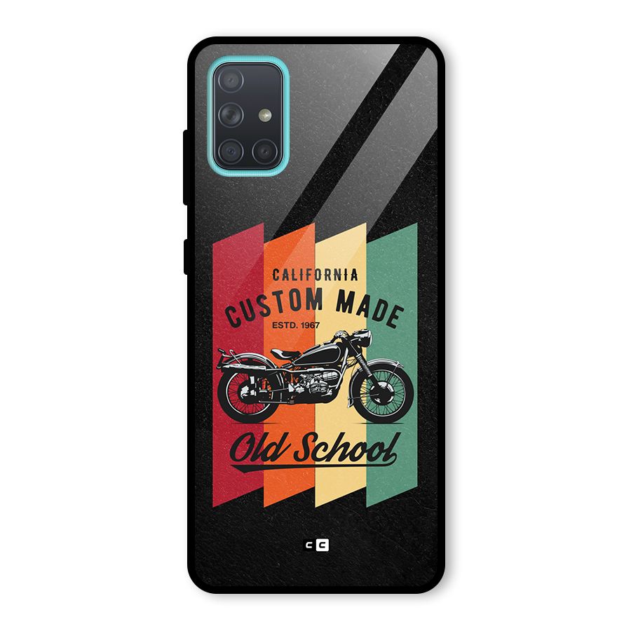 Old School Bike Glass Back Case for Galaxy A71