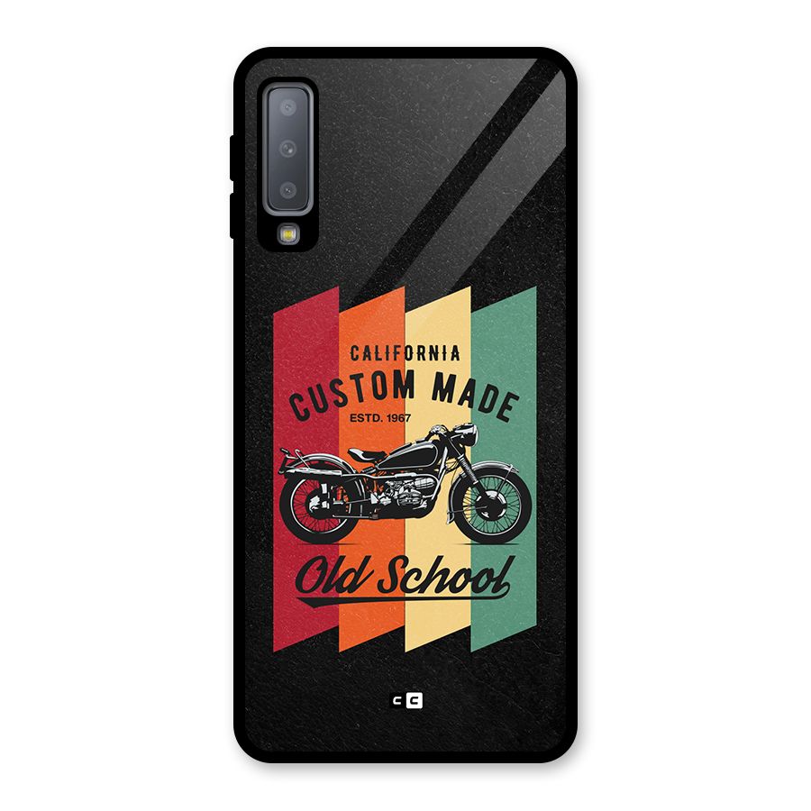 Old School Bike Glass Back Case for Galaxy A7 (2018)