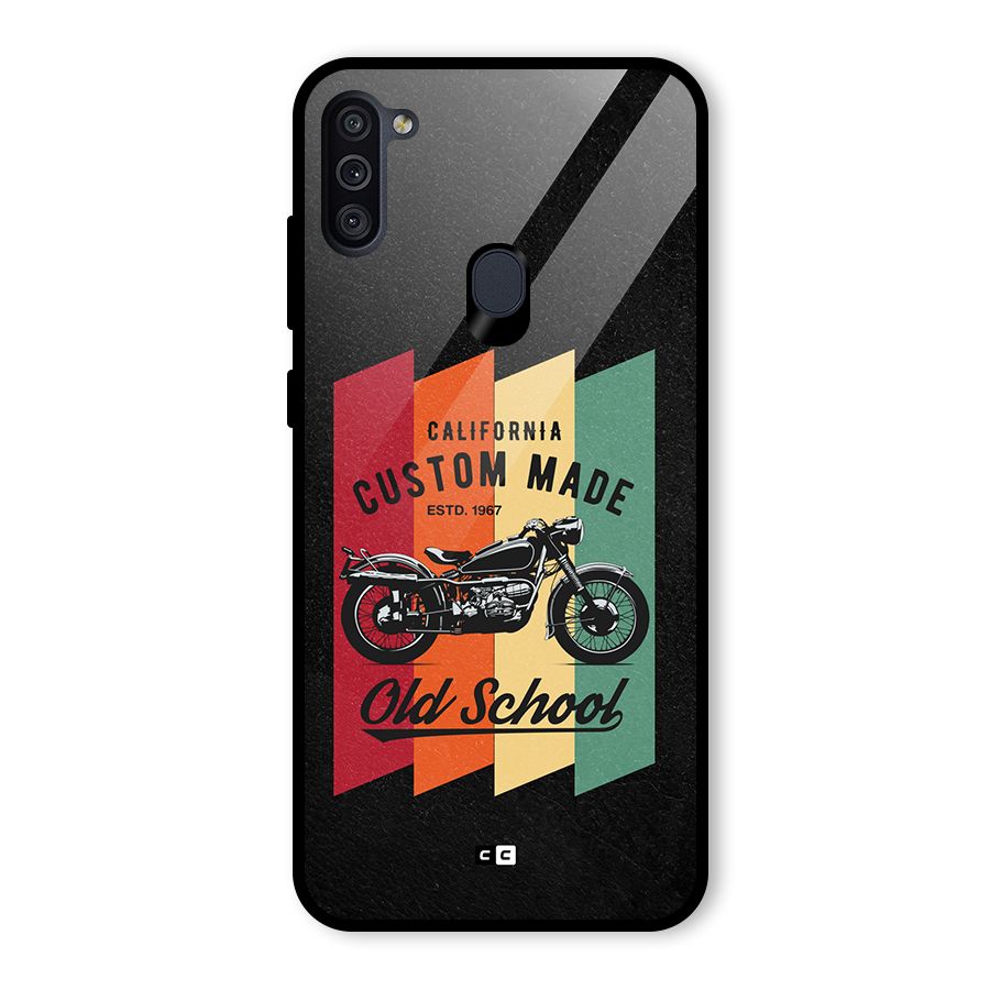 Old School Bike Glass Back Case for Galaxy M11