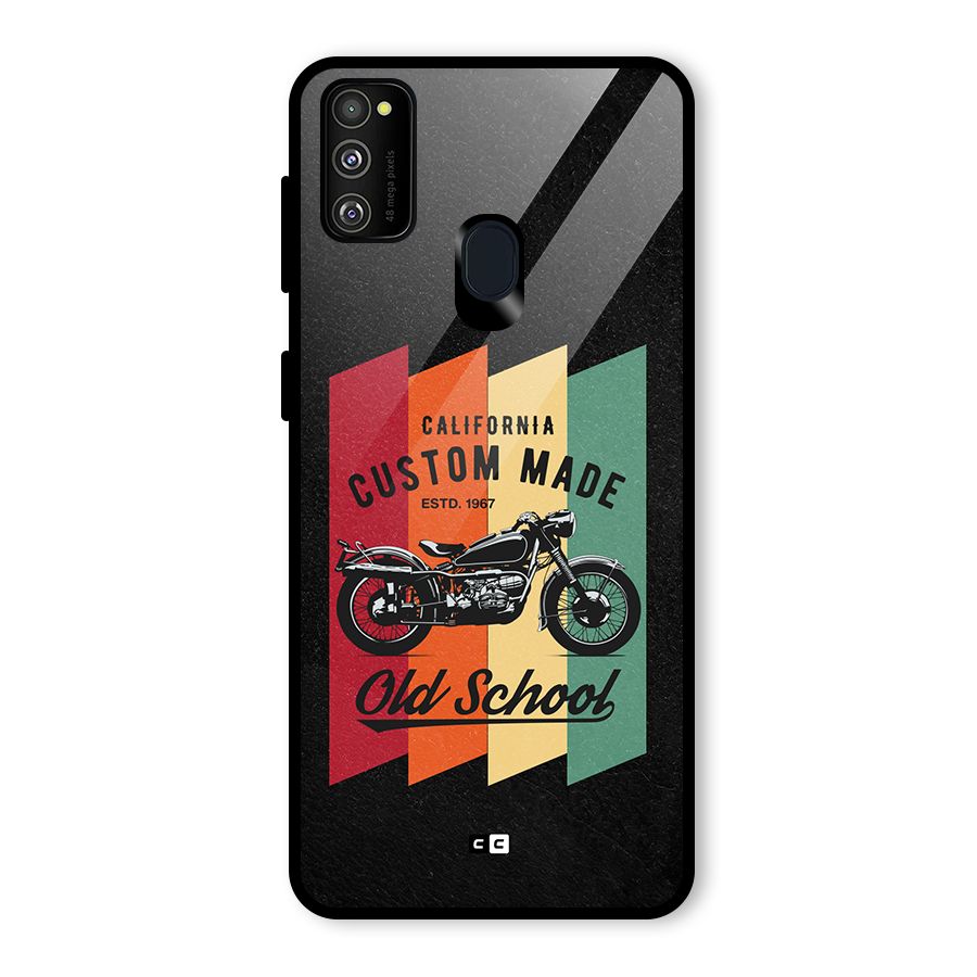 Old School Bike Glass Back Case for Galaxy M30s