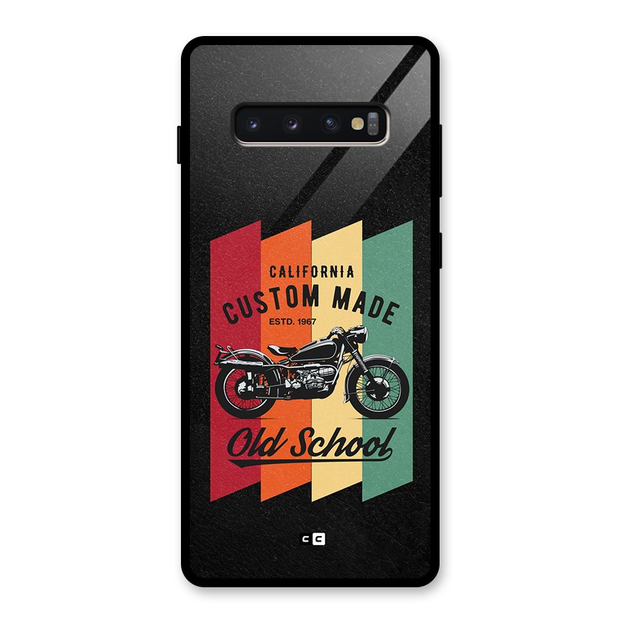Old School Bike Glass Back Case for Galaxy S10 Plus