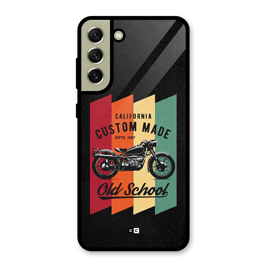 Old School Bike Glass Back Case for Galaxy S21 FE 5G