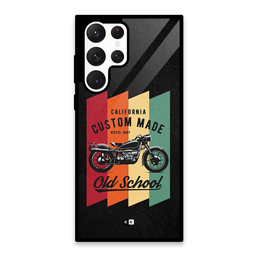 Old School Bike Glass Back Case for Galaxy S22 Ultra 5G