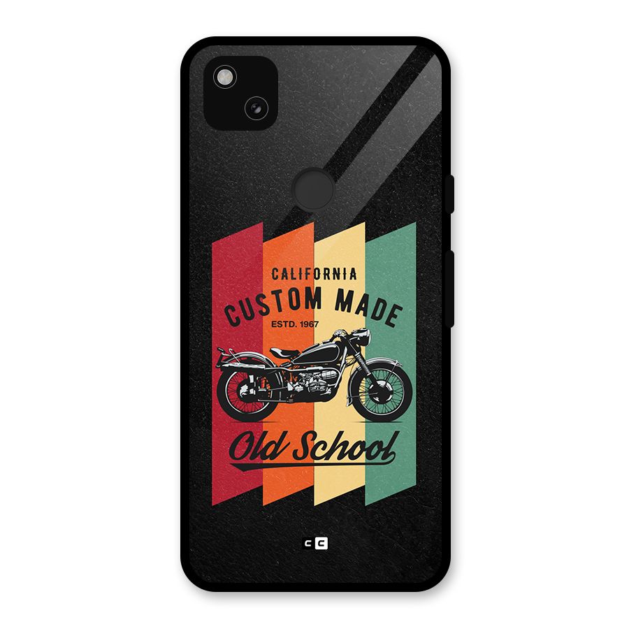 Old School Bike Glass Back Case for Google Pixel 4a