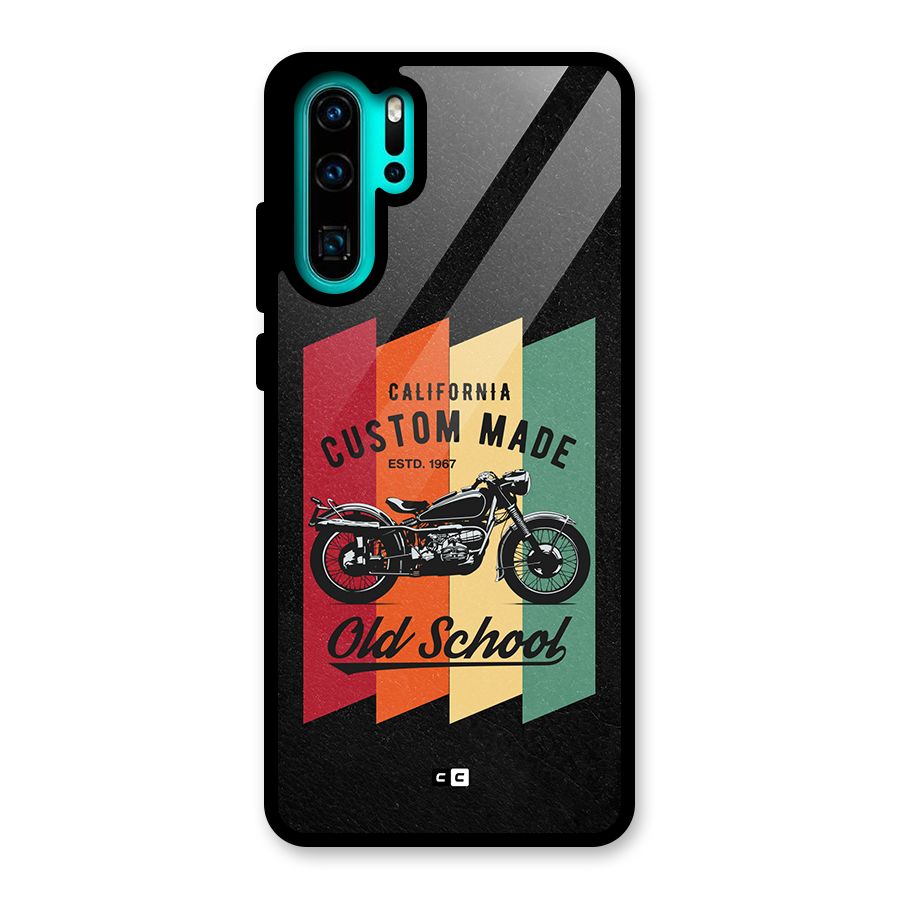 Old School Bike Glass Back Case for Huawei P30 Pro