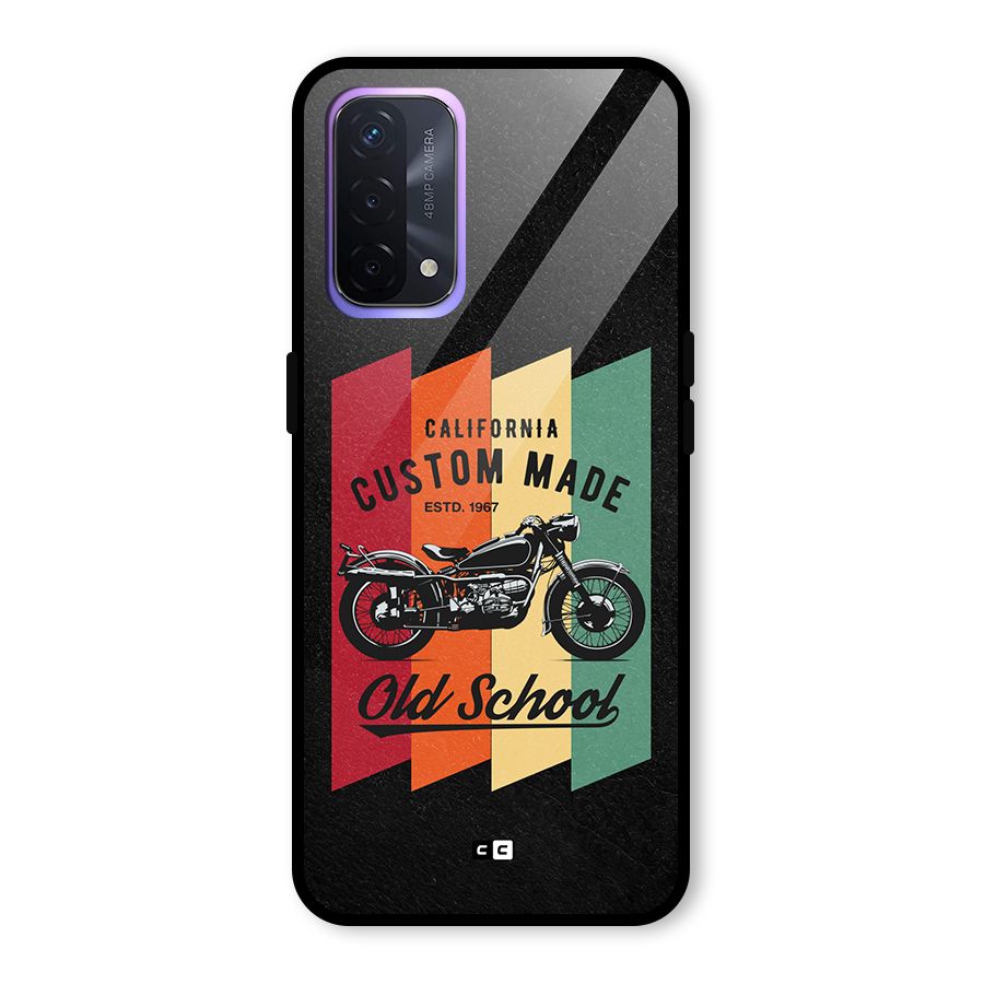 Old School Bike Glass Back Case for Oppo A74 5G