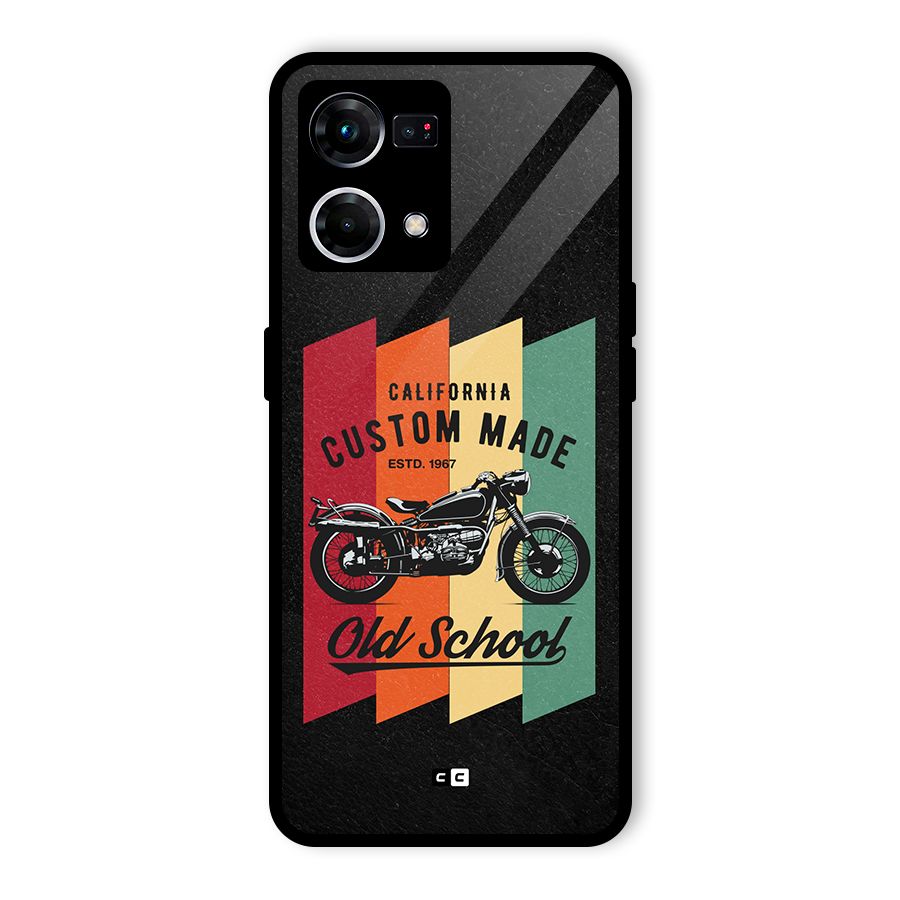 Old School Bike Glass Back Case for Oppo F21 Pro 5G