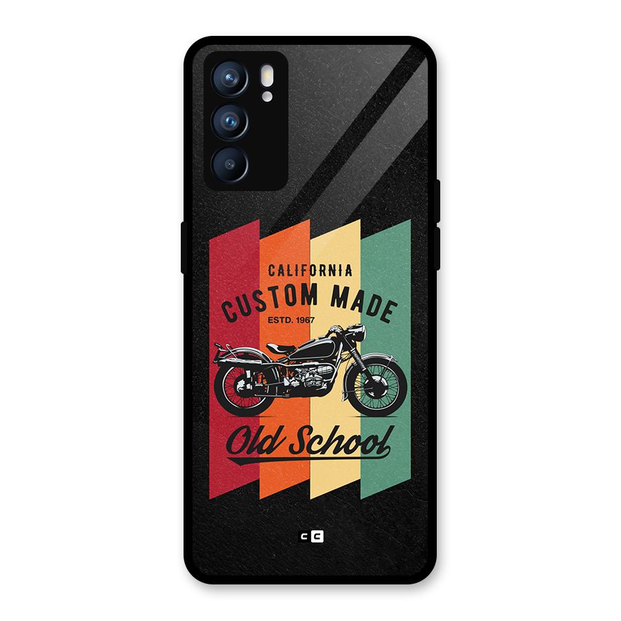 Old School Bike Glass Back Case for Oppo Reno6 5G