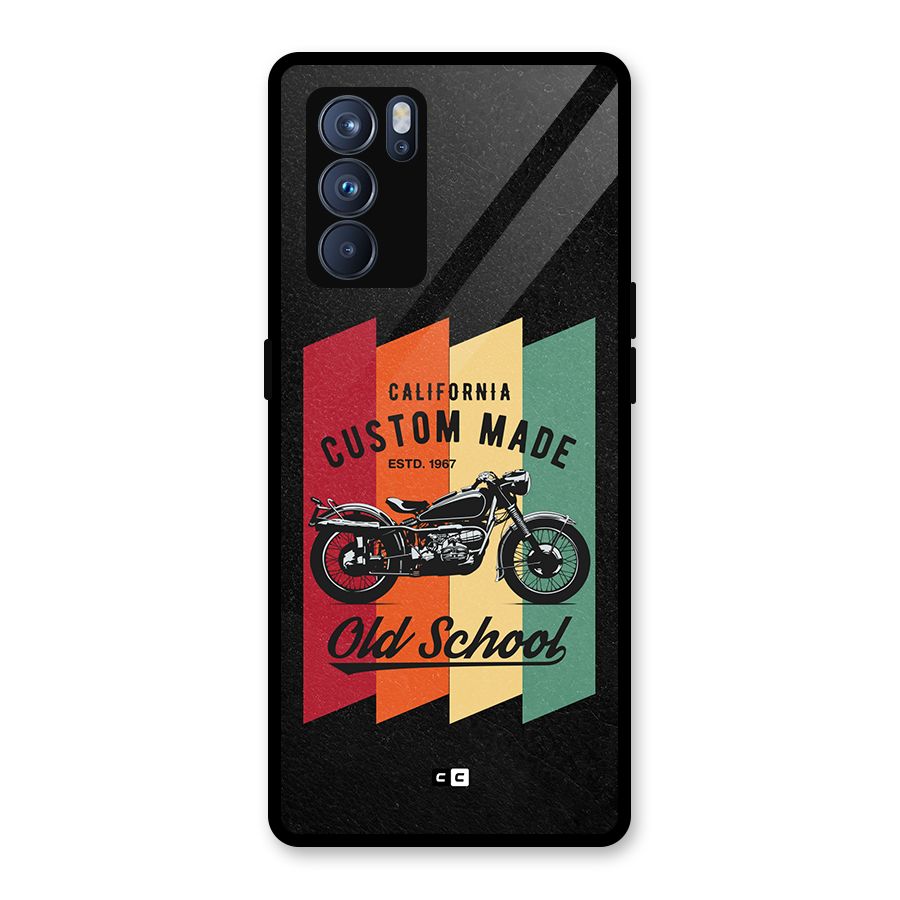 Old School Bike Glass Back Case for Oppo Reno6 Pro 5G