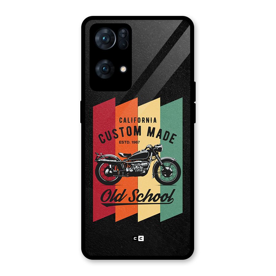 Old School Bike Glass Back Case for Oppo Reno7 Pro 5G