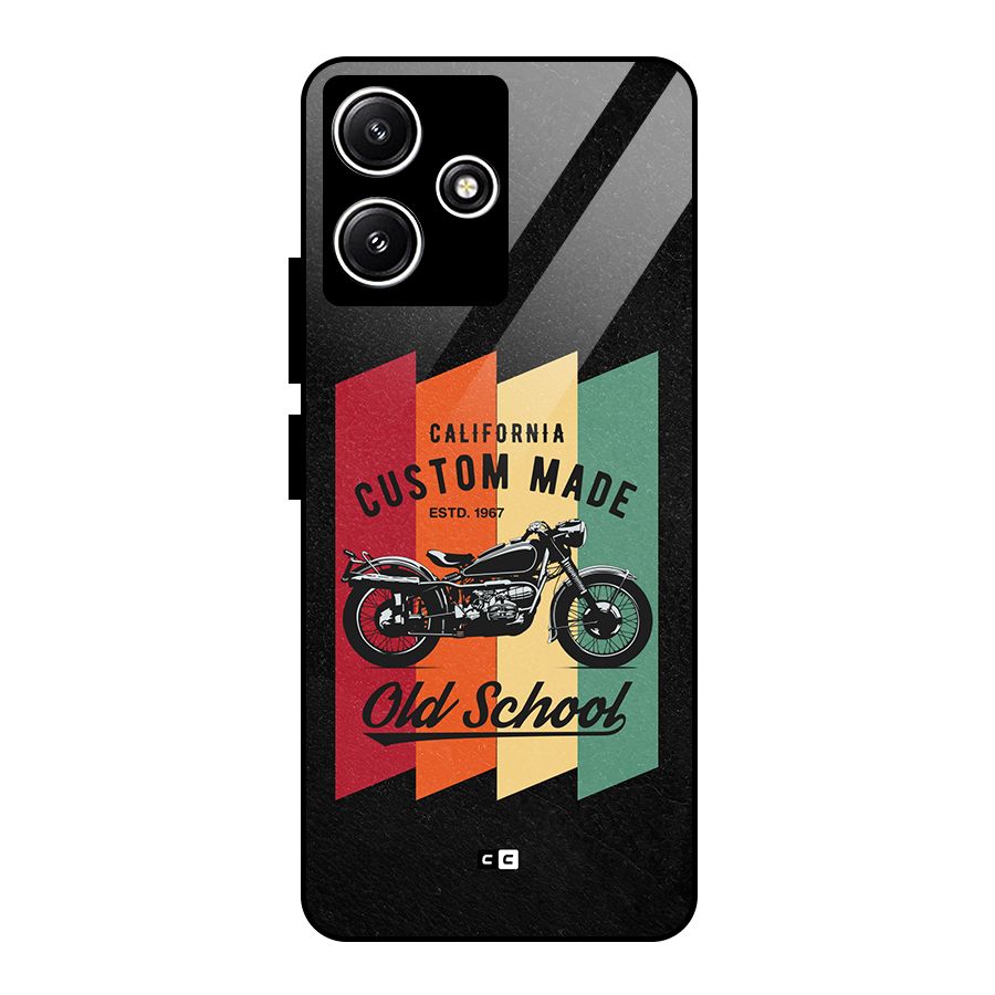 Old School Bike Glass Back Case for Poco M6 Pro