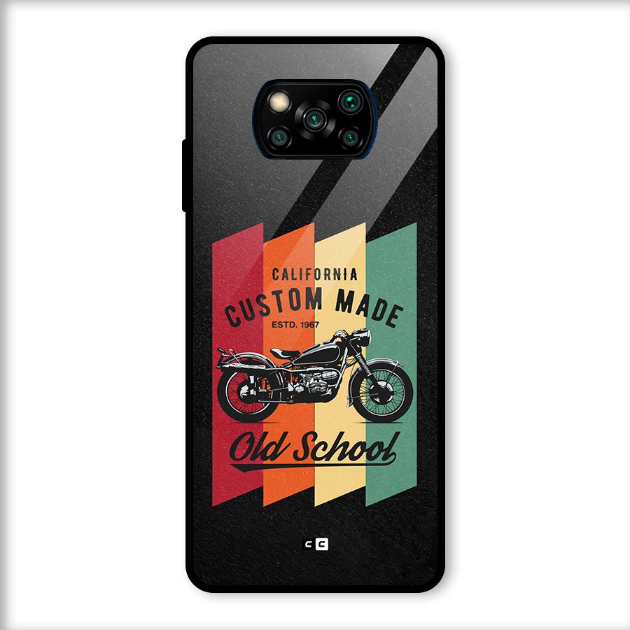 Old School Bike Glass Back Case for Poco X3
