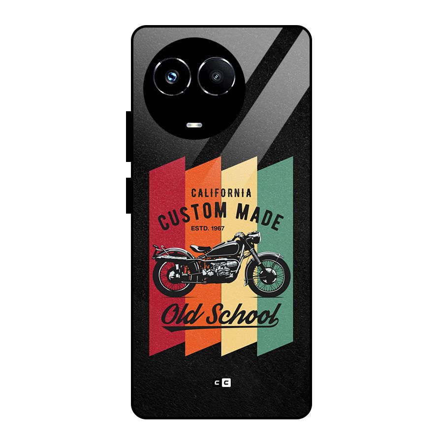 Old School Bike Glass Back Case for Realme 11X