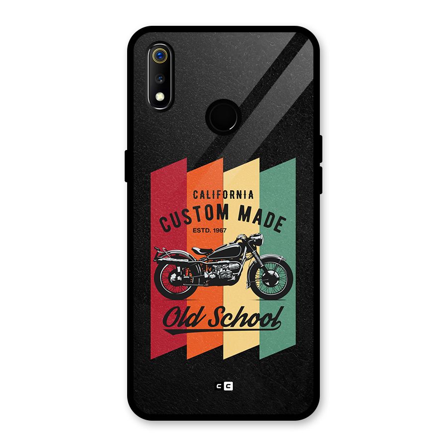 Old School Bike Glass Back Case for Realme 3