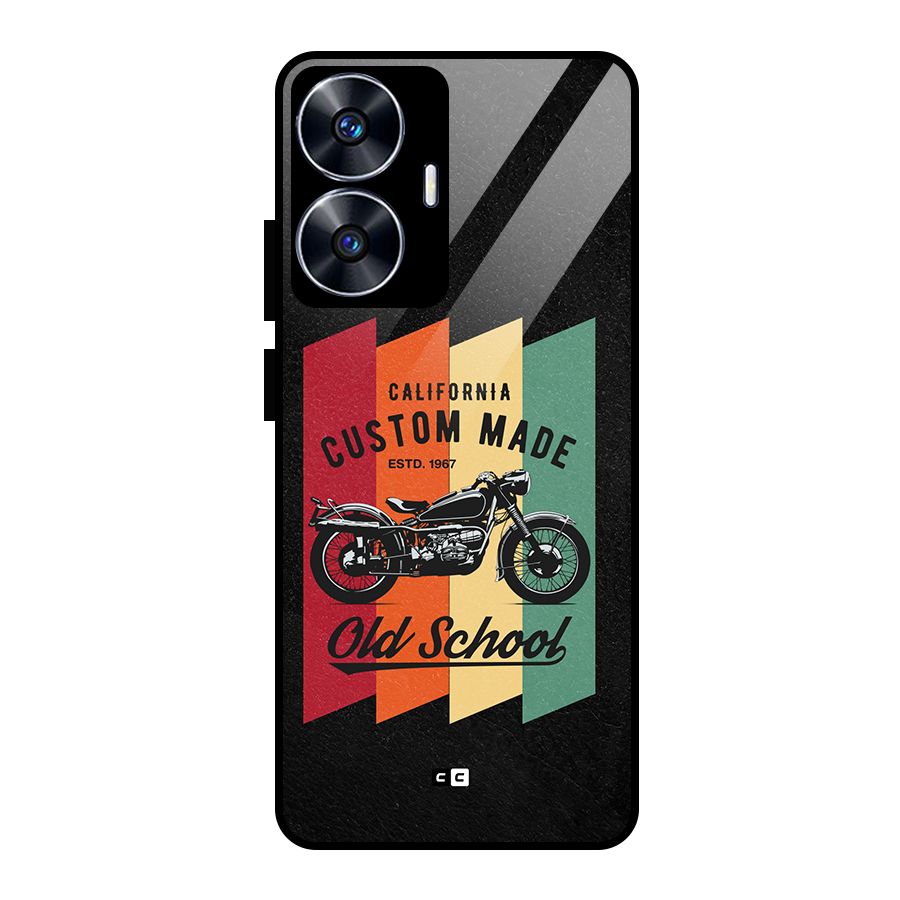Old School Bike Glass Back Case for Realme Narzo N55