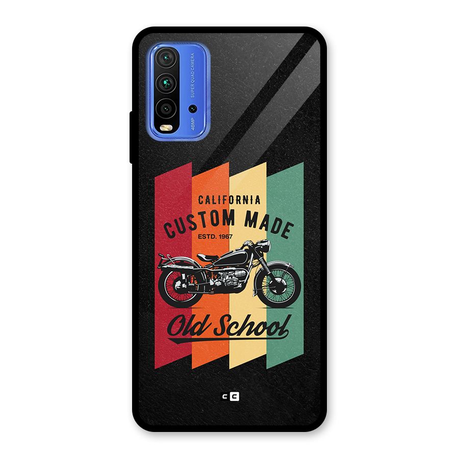 Old School Bike Glass Back Case for Redmi 9 Power