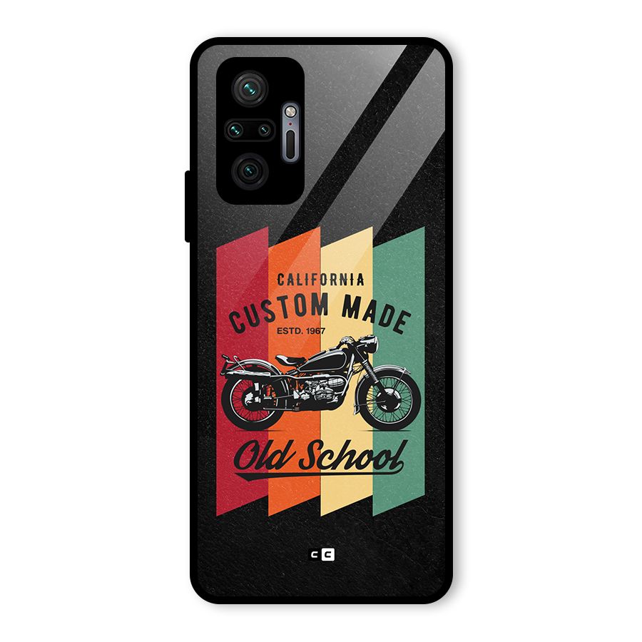 Old School Bike Glass Back Case for Redmi Note 10 Pro