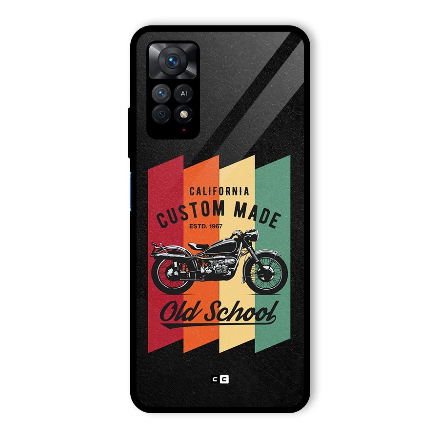 Old School Bike Glass Back Case for Redmi Note 11 Pro