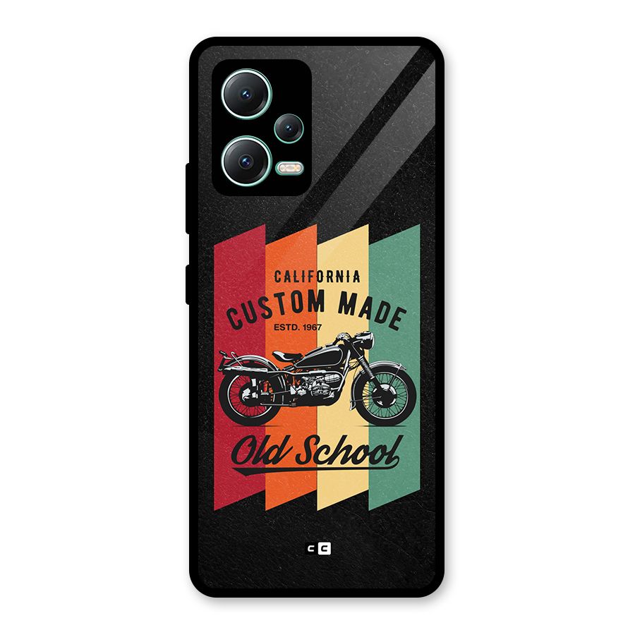 Old School Bike Glass Back Case for Redmi Note 12 5G