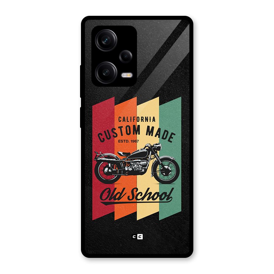 Old School Bike Glass Back Case for Redmi Note 12 Pro