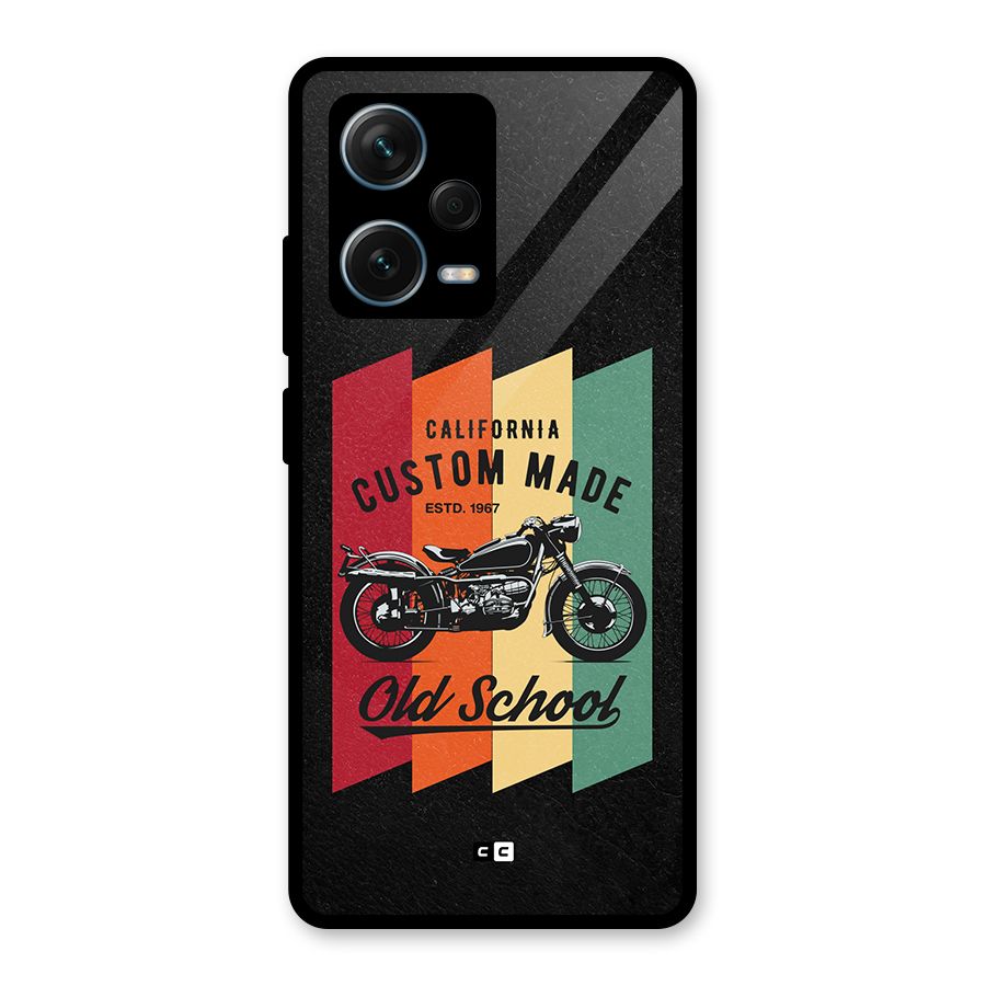 Old School Bike Glass Back Case for Redmi Note 12 Pro Plus 5G