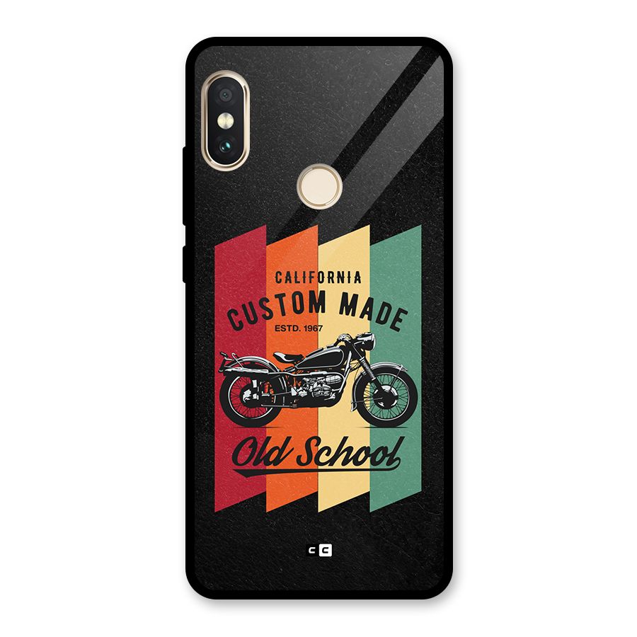 Old School Bike Glass Back Case for Redmi Note 5 Pro