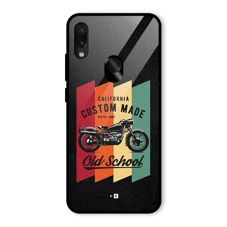 Old School Bike Glass Back Case for Redmi Note 7 Pro