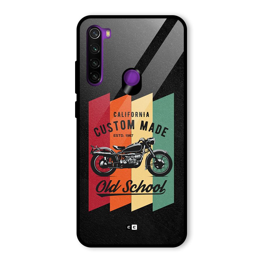 Old School Bike Glass Back Case for Redmi Note 8