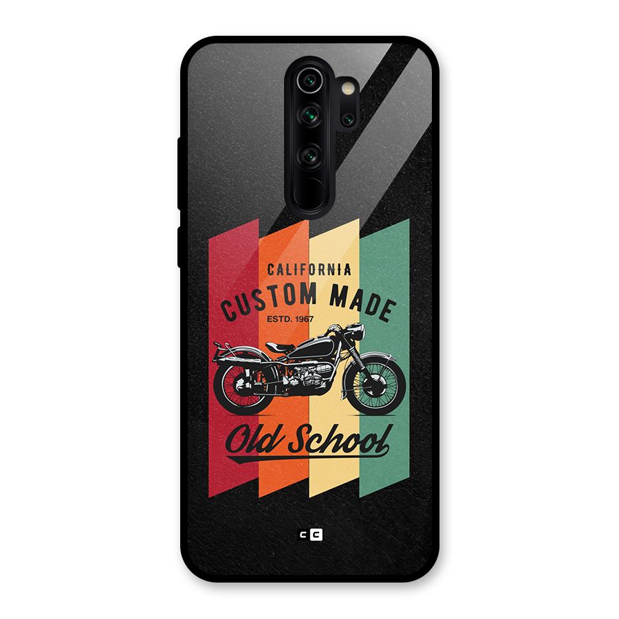 Old School Bike Glass Back Case for Redmi Note 8 Pro