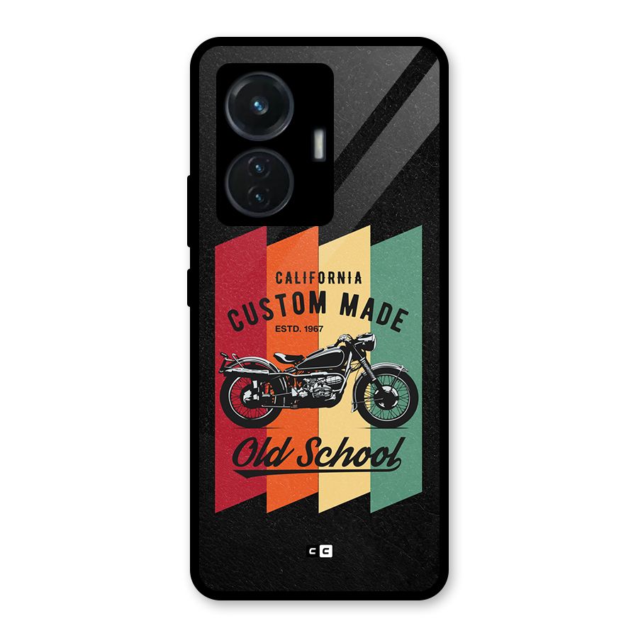 Old School Bike Glass Back Case for Vivo T1 44W